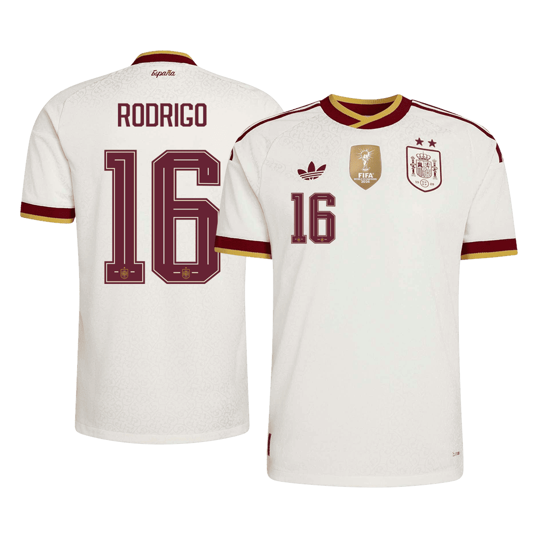 RODRIGO #16 Hispaania Võõrsilvorm Särk Champion Edition 2026 - 2 Stars 2026 Autentne